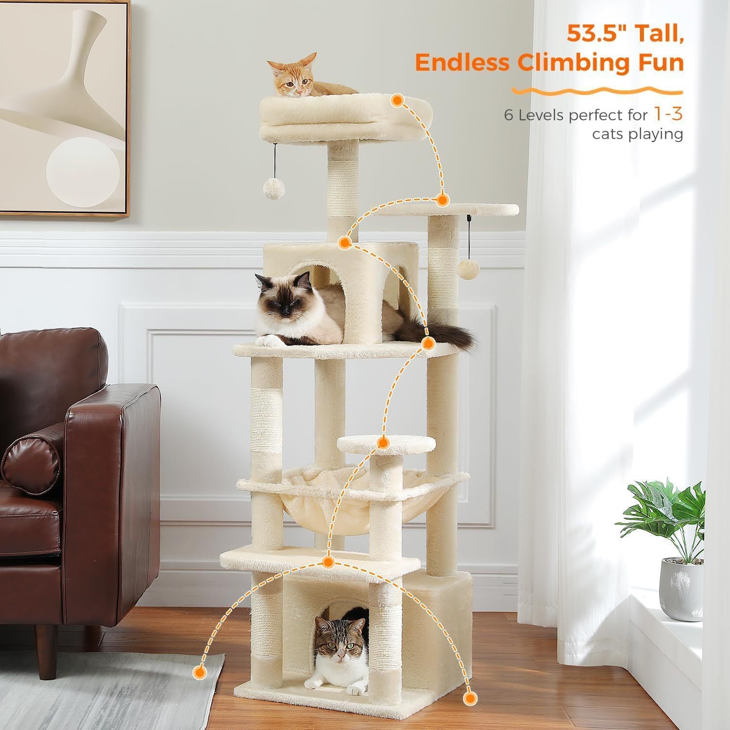 6-Levels Cat Climbing Frame